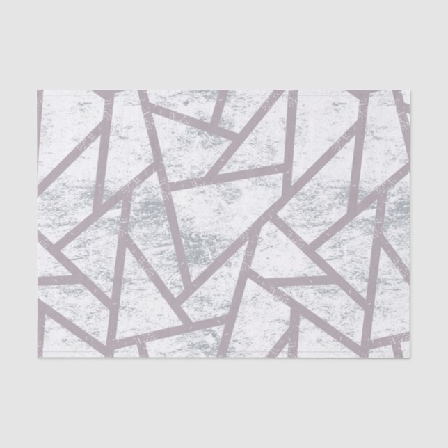 Papel De Seda Patrón de mosaico gris pálido (Anverso)