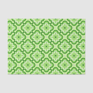 Papel De Seda Patrón de mosaico marroquí - Verde animado