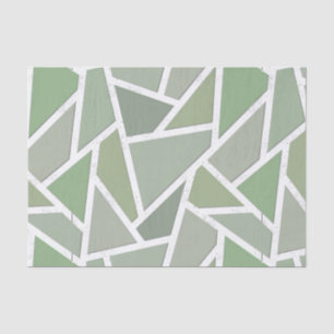 Papel De Seda Patrón de mosaico verde oliva