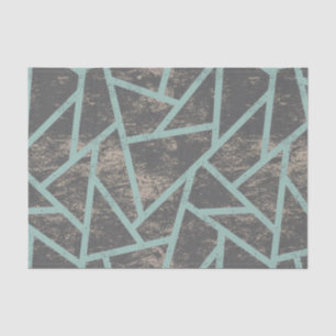 Papel De Seda Patrón de mosaico verde pálido y gris