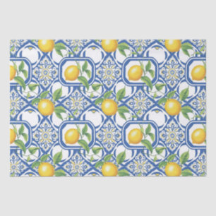 Papel De Seda Patrón de mosaicos de Azulejo de Limón