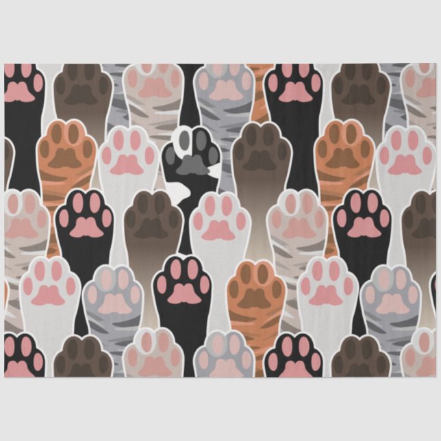 Papel De Seda Patrón de muchas paradas de gato (Anverso)