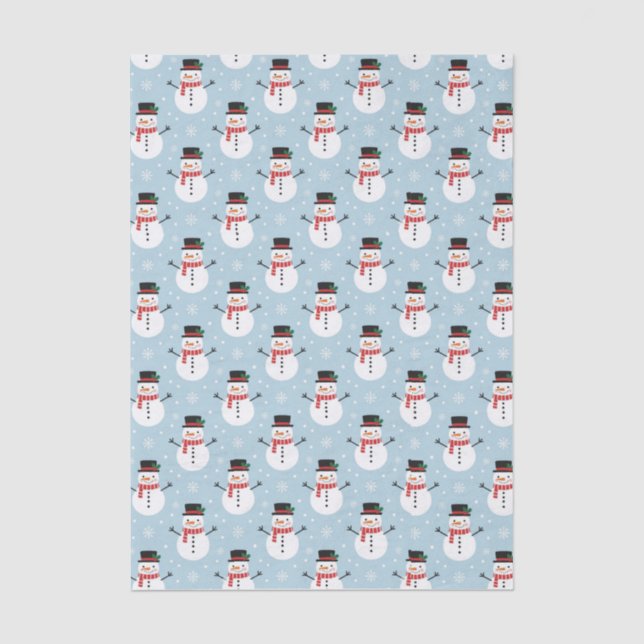 Papel De Seda Patrón de muñeco de nieve (Anverso)