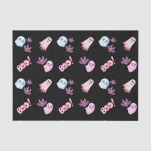 Papel De Seda Patrón de murciélagos fantasmas Boo acuarela Hallo