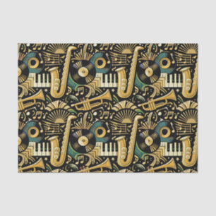 Papel De Seda Patrón de Música de la Era del Jazz