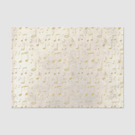 Papel De Seda patrón de música dorada