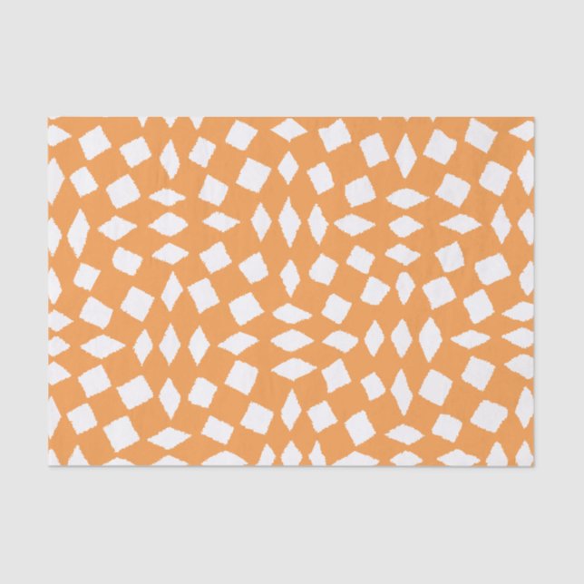 Papel De Seda Patrón de Naranja retro abstracto moderno (Anverso)