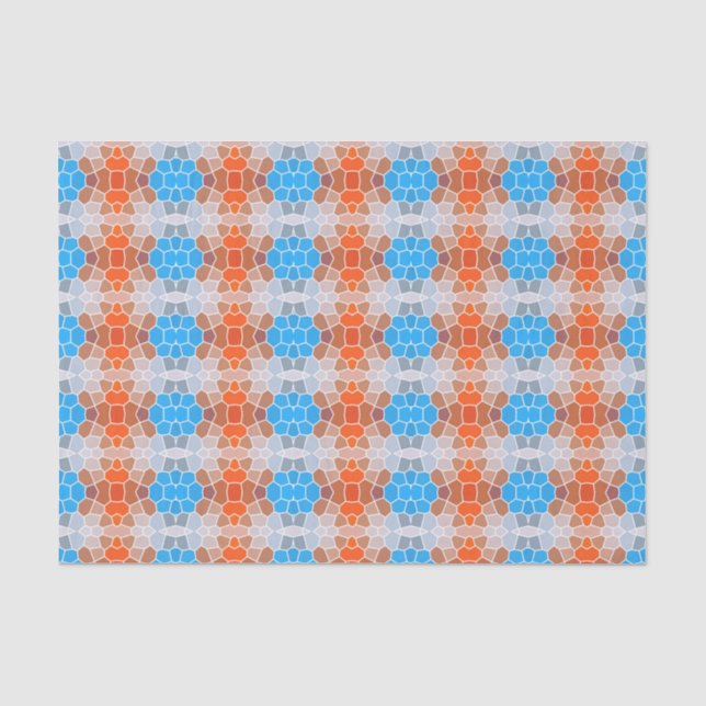 Papel De Seda Patrón de Naranja y Azul (Anverso)