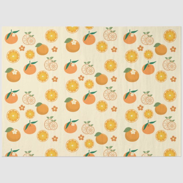Papel De Seda Patrón de naranjas (Anverso)