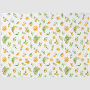 Papel De Seda Patrón de Naranjas y Follaje