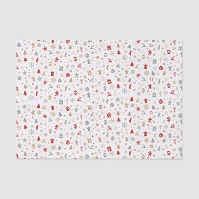 Papel De Seda Patrón de Navidad (Anverso)