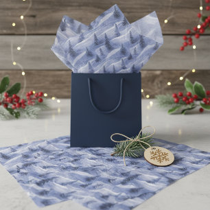 Papel De Seda Patrón de Navidad Azul #10 ID1009