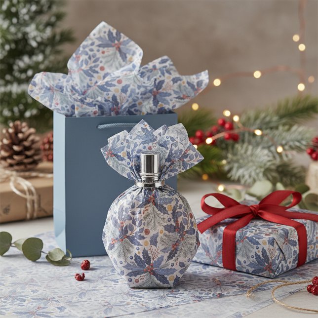Papel De Seda Patrón de Navidad Azul #17 ID1009 (Subido por el creador)