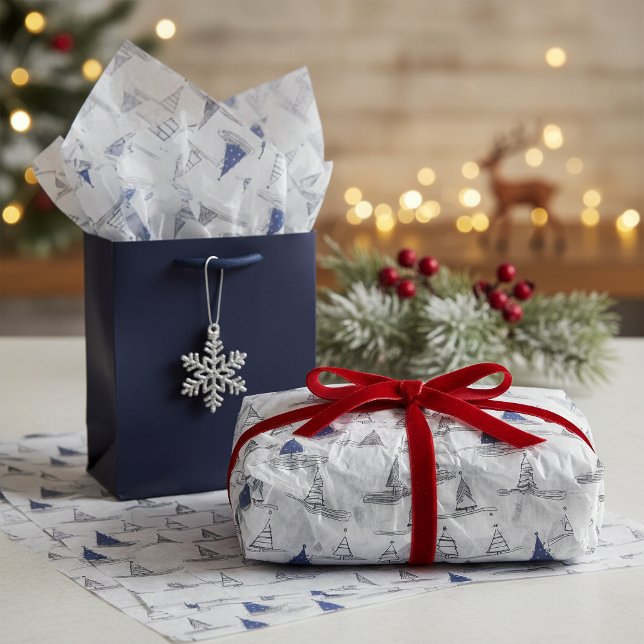 Papel De Seda Patrón de Navidad Azul#5 ID1009 (Subido por el creador)