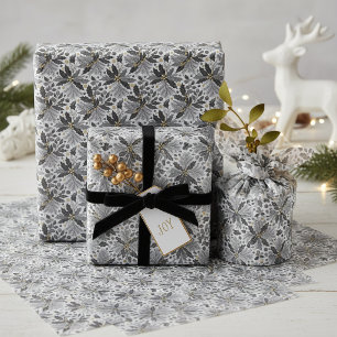 Papel De Seda Patrón de Navidad Black Gold #17 ID1009