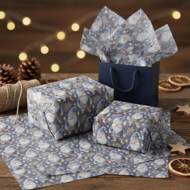 Papel De Seda Patrón de Navidad Blue Gold #11 ID1009 (Subido por el creador)