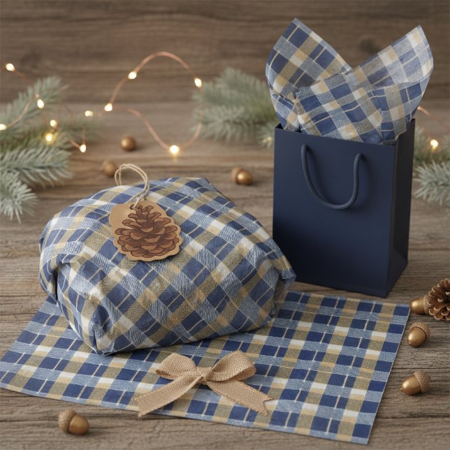 Papel De Seda Patrón de Navidad Blue Gold #7 ID1009 (Subido por el creador)