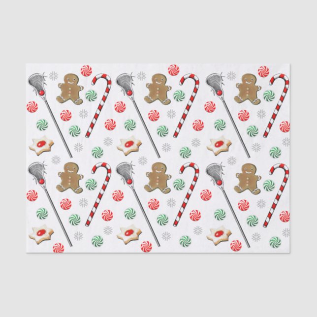 Papel De Seda Patrón de Navidad de Lacrosse (Anverso)