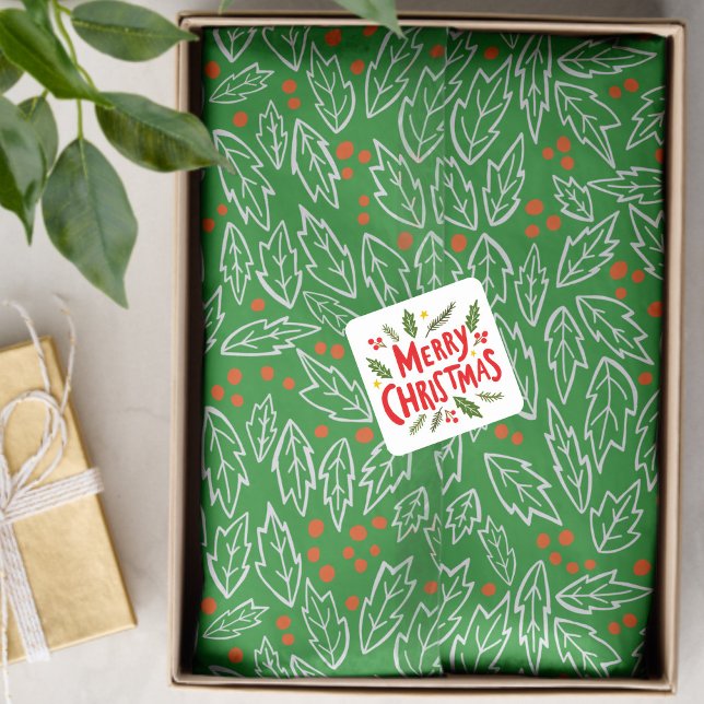 Papel De Seda Patrón de navidad de los Navidades de Sweet Holly (Sweet Holly Christmas Holiday Xmas Hand-drawn botanical Pattern Tissue Paper
)