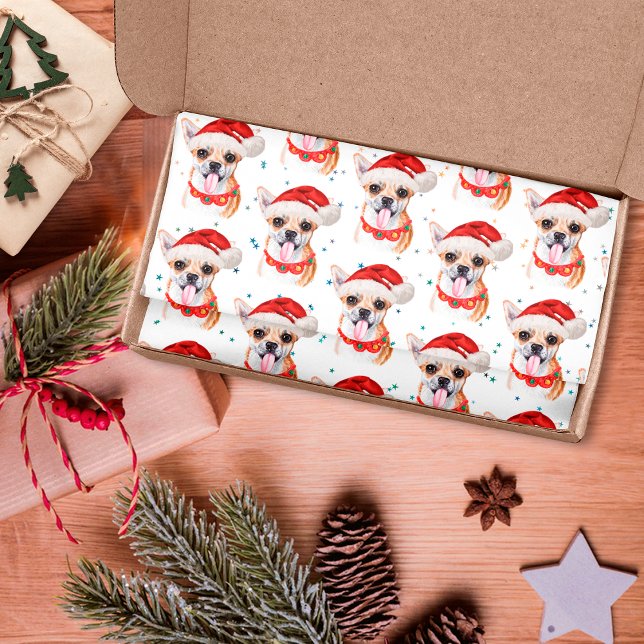 Papel De Seda Patrón de Navidad de perro Chihuahua lindo (Subido por el creador)