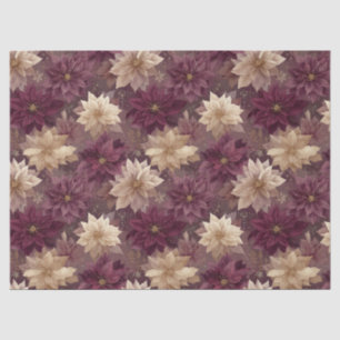 Papel De Seda Patrón de Navidad de Poinsettia Borgoña (6)