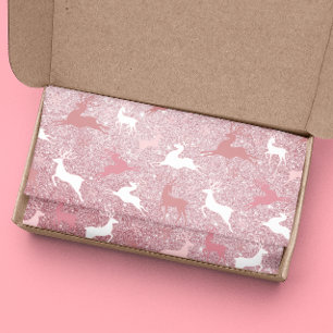 Papel De Seda Patrón de Navidad de Reno Brillante