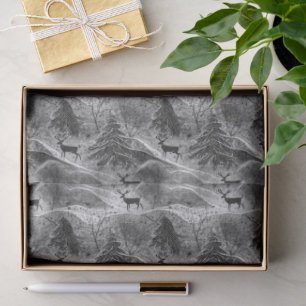 Papel De Seda Patrón de Navidad en Blanco y Negro #13 ID1009