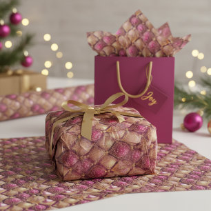 Papel De Seda Patrón de Navidad en oro magenta #12 ID1009