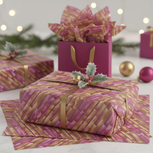 Papel De Seda Patrón de Navidad en oro magenta #28 ID1009
