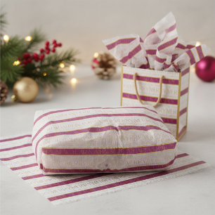 Papel De Seda Patrón de Navidad en oro magenta #35 ID1009
