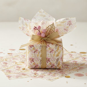 Papel De Seda Patrón de Navidad en Oro Rosa #21 ID1009
