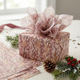 Papel De Seda Patrón de Navidad en Oro Rosa#22 ID1009