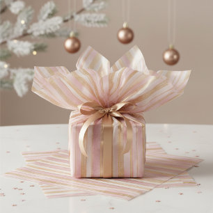 Papel De Seda Patrón de Navidad en Oro Rosa#27 ID1009