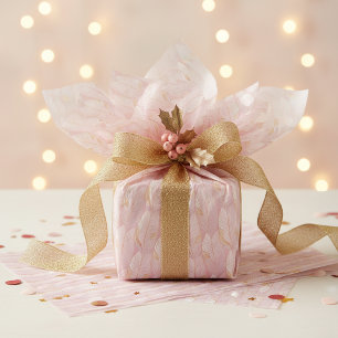 Papel De Seda Patrón de Navidad en Oro Rosa #29 ID1009