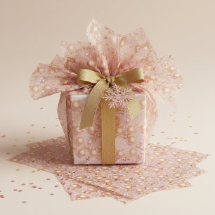 Papel De Seda Patrón de Navidad en Oro Rosa #31 ID1009