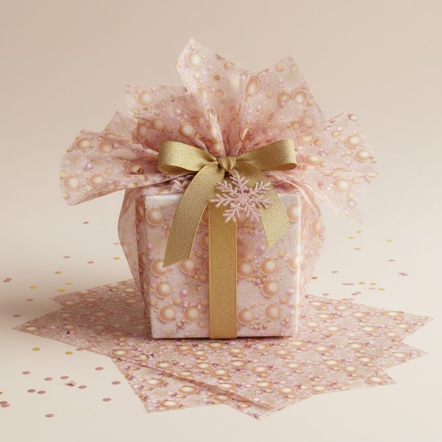 Papel De Seda Patrón de Navidad en Oro Rosa #31 ID1009 (Subido por el creador)