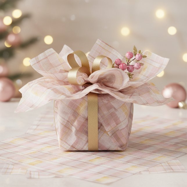Papel De Seda Patrón de Navidad en Oro Rosa #7 ID1009 (Subido por el creador)