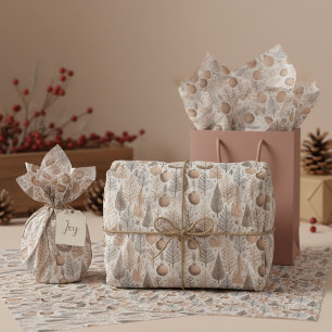Papel De Seda Patrón de Navidad en tonos terrosos#25 ID1009