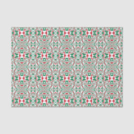 Papel De Seda Patrón de Navidad Groovy Retro Psicodélico en Negr
