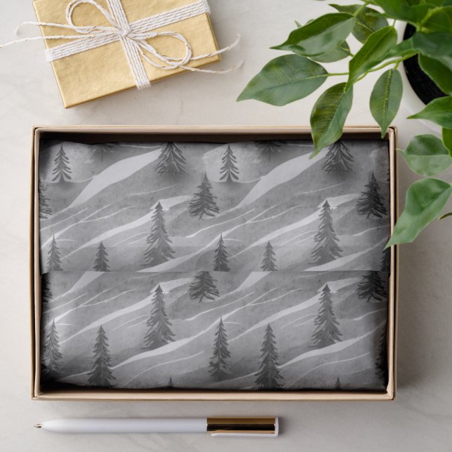 Papel De Seda Patrón de Navidad Negro#10 ID1009 (Regalo )