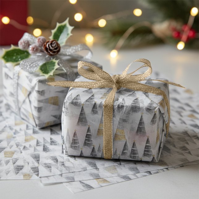 Papel De Seda Patrón de Navidad Oro Negro #8 ID1009 (Subido por el creador)