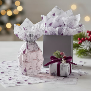 Papel De Seda Patrón de Navidad púrpura #5 ID1009