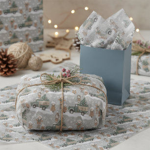 Papel De Seda Patrón de Navidad Tonos Terrosos #2 ID1009