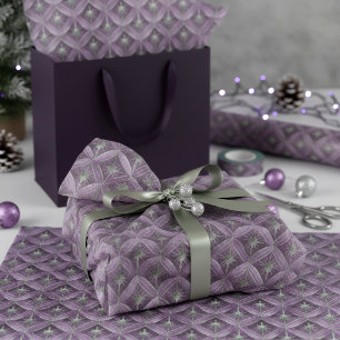 Papel De Seda Patrón de Navidad Verde Púrpura#16 ID1009