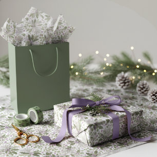 Papel De Seda Patrón de Navidad Verde Púrpura#17 ID1009