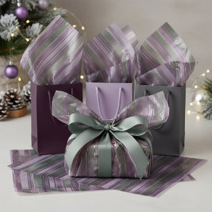 Papel De Seda Patrón de Navidad Verde Púrpura#27 ID1009