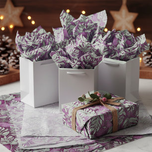 Papel De Seda Patrón de Navidad Verde Púrpura #29 ID1009