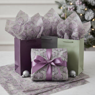 Papel De Seda Patrón de Navidad Verde Púrpura#30 ID1009