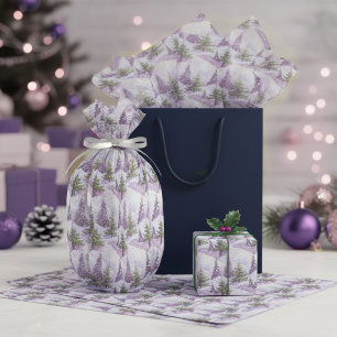 Papel De Seda Patrón de Navidad Verde Púrpura #4 ID1009