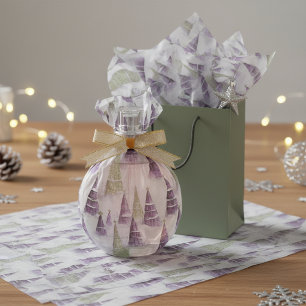 Papel De Seda Patrón de Navidad Verde Púrpura #8 ID1009